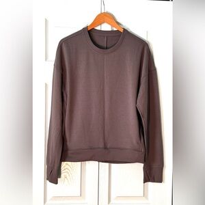 90 Degrees By Reflex Brown Crewneck Sweatshirt with Side Pockets